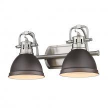  3602-BA2 PW-RBZ - Duncan 2 Light Bath Vanity in Pewter with Rubbed Bronze Shades